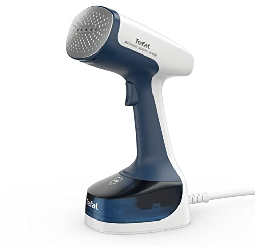 Tefal Access Steam Easy Handheld Clothes Steamer, 1400W, Steam Output Up to 25 g/min, Rapid 15-Second Heat-Up, Lightweight, Door Hook, DT7170G0,White & Blue