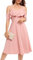 Bbonlinedress Robe de Soirée Cocktail Chic pour Baptême Cérémonie Bal Mariage Mi-Longue avec Bretelles Blush M