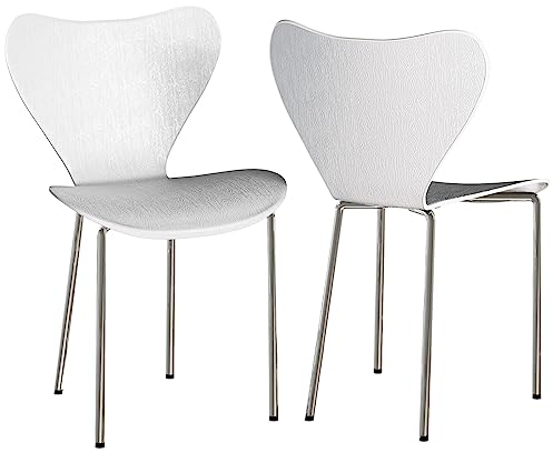 Chleby 2er Set Esszimmerstuhl Plastikstuhl Stuhl Esszimmerstühle Wohnzimmerstühle Stühle für das Esszimmer Kunststoff Geeignet für Esszimmer, Wohnzimmer Weiss