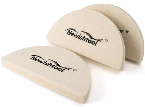 NEWISHTOOL 3 Stück Wollfilz-Rakel, Fenster-Tönungswerkzeuge, Halbmond-Woll-Rakel, kratzfrei, weicher Rakel für Vinylfolie, Glas-Tönungsfolie, Autoverpackung, PPF-Installation, Schrumpfrakel