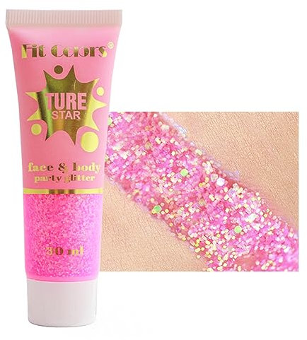 Corps holographique Glitter, caméléon visage Glitter sirène liquide ombre à paupières corps, visage, fine paillettes de cheveux, Halloween mariage Festival Glitter 1.06oz (#04 rose)