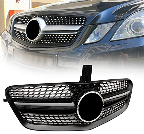 WMTCNC Kühlergrille Diamond Style Frontstoßstange Kühlergrill Für Benz E-Klasse W212 Pre-Facelift 2010 2011 2012 2013 (Color : Schwarz)