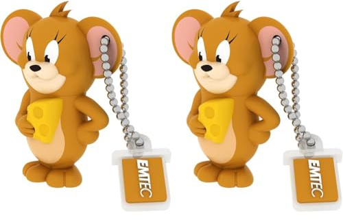 Emtec HB103 Diamant HB Jerry 16 GB USB 2.0 Flash-Speicher - Mehrfarbig mit Type-A Anschluss, 15 MB/s Lesegeschwindigkeit, Cap (Packung mit 2)