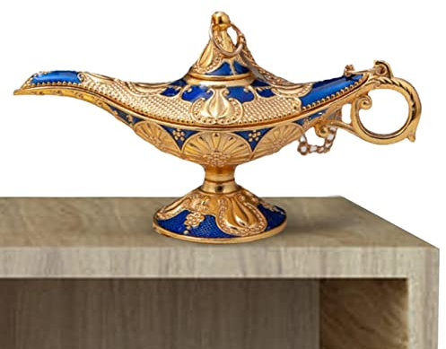 Besreey Magi c Lamp - Genie Lampe - Wunderlampe - Öllampe - Teekanne Lampe - Arabian Nights | 12x6,1x4 cm Geschnitzt Legend Lampe Wishing Light Pot Decor