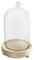 Ronyme Cloches en Verre Transparent, Cloche Dôme Décorative avec Socle en Bois pour Lumières, Décorations de Table, 10x16cm