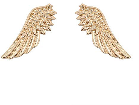 Set Of 6pcs Diamond Gold Silver Rhinestone Crystal Angel Wings Brooch Pin For Women Men Clothes Suit Jewelry Accessory Lapel Pin Badge