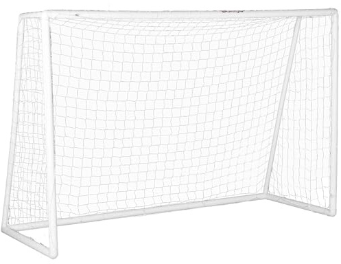 SPORTNOW But de Football 1,8 x 1,2 m avec Filet Poteaux en PVC Blanc
