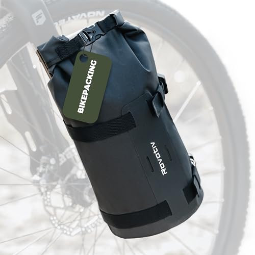 Rovativ® Bikepacking Gabeltasche [6 Liter] 100% Wasserdicht - Fahrrad Gabeltasche - Dry Bag für Gravel Bike Rennrad und MTB
