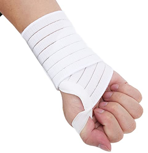 HERCHR Tunnel-Handgelenkstütze, Elastische Handgelenkstütze, Atmungsaktive Handgelenkschlaufe Für Sport, Zum Schutz von Sehnenentzündungen, Arthritis, Rechts Und Links(Weiß)