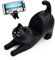 FRYAMCF Cute Animal Cat Phone Stand - Resin Smartphone Holder for Table, Office Desk Accessories & Gifts (Black)