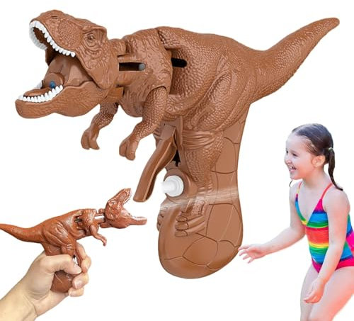 Kuehssn Dino Wasserpistole, Wasserpistole Spielzeug Für Kinder Und Erwachsene, Dinosaurier Spritzpistole Mit Schwingbarem Kopf, Pool-Spritzspielzeug, Einzigartiges Dinosaurier-Strandspielzeug Für