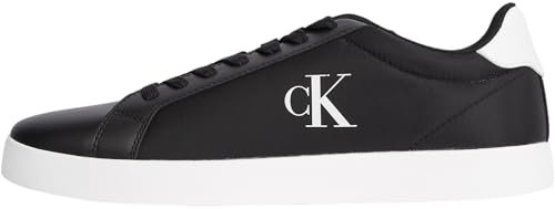 Calvin Klein Men’s Cupsole Trainers with Logo, Black (Ck Black/Bright White), 7