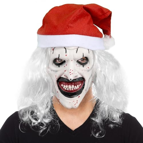 Nezababy Terrifier Clown Maske - Horror Cosplay Evil Grusel Festival Zubehör - Halloween Kostüm Party Gadgets (Clown Maske-E)
