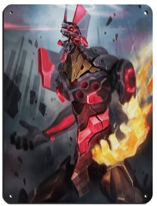 HGEIK Anime Neon Genesis Evangelion EVA-01 Roboter Mech Warrior Poster Blechschild Vintage Metall Pub Club Cafe Bar Home Wandkunst Dekoration Poster Retro 30 x 40 cm