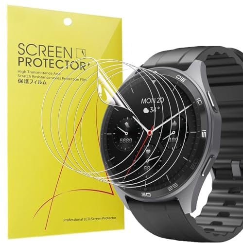 Blueshaweu Schutzfolie Kompatibel mit Hama Smartwatch 1,43“ 7010, HD klar Flexible TPU Displayschutzfolie [6 Stück] Kompatibel für Hama 7010 Smartwatch (transparent)