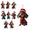 9 Stück Dackel Weihnachtsanhänger, Hund Weihnachtsbaum Anhänger, 2D Dackel Weihnachten Deko, Acryl Christbaumschmuck Dackel Deko, Weihnachtsanhänger Hund Flat Weihnachts Decorations für Auto Ornament