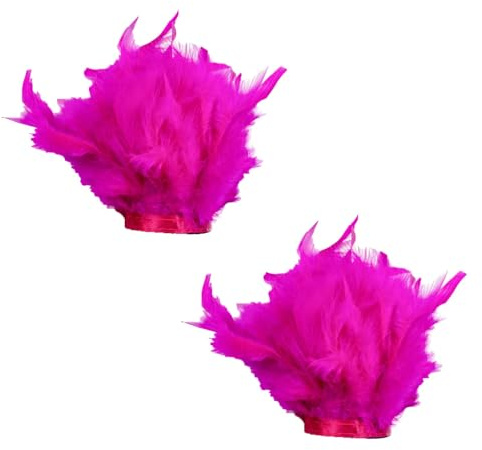 SMTCM Lot de 2 bracelets à plumes pour femme - Manchettes moelleuses - Gants en plumes de dinde - Bracelet de cheville - Accessoire de main pour fête, Halloween, carnaval