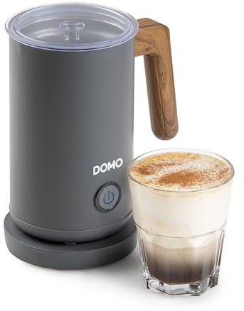 DOMO DO745MF Milchaufschäumer 'Wood You' - Mattgrau - 500 W