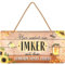 LANOLU Retro Blechschild IMKER Zubehör, Schwarm seines Lebens, Geschenk für Imker, Bienen Deko, Deko Bienen, Biene Geschenk, Metallschild inkl. Jutekordel 16x32cm