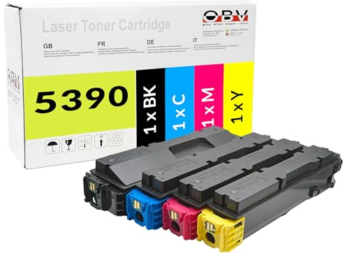 OBV Toner-Set kompatibel für Kyocera PA4500c 5390 TK-5390K/C/M/Y TK5390 CMYK schwarz, Cyan, Magenta, gelb 18000/13000 Seiten bei ca. 5% Deckung