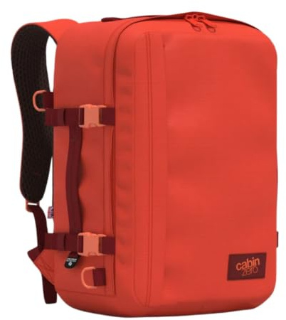 Cabinzero Unisex Classic Plus 32l Ultra Light Cabin Bag with Luggage Trackers. Rucksack, Tomato Festival