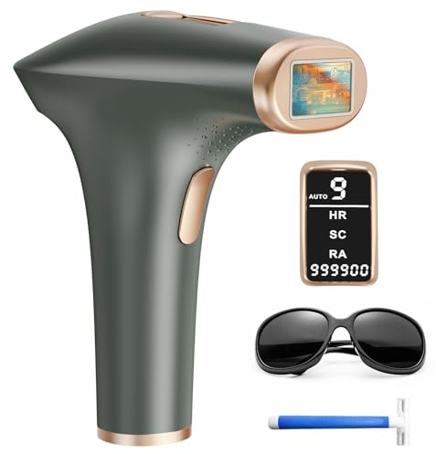 Haarlosy IPL Laser Hair Removal Device with 3-in-1, Faster, Salon Quality Result, at Home IPL Laser Hair Remover Machine for Women and Men, Face, Bikini Line, Body, Leg, Armpit, 9 Level, Grey