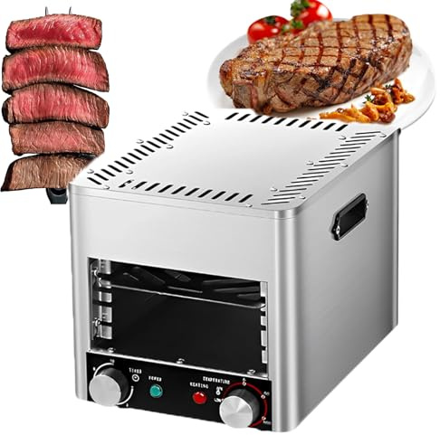 MANYOUYOU Asador Eléctrico para Carnes, Asador Automático para Uso Comercial En Interiores, con Temperatura Ajustable, Acero Inoxidable De 1472 °f, Ideal para Carne De Res, Pollo Y Verduras. A