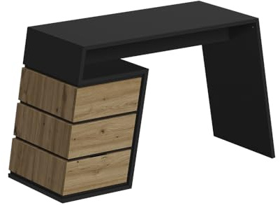 Vicco Schreibtisch Okaro, Anthrazit/Eiche, 105 x 50 cm | mit 3 Schubladen, geeignet als Arbeitsplatz im Homeoffice oder Jugendzimmer