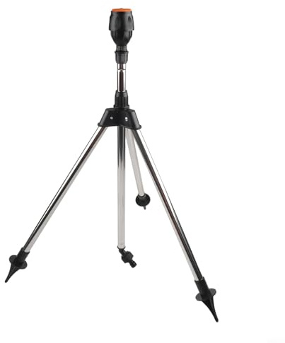 Arroseur automatique en acier inoxydable sur trépied stable pour uniforme pelouse jardin cour et route couverture d'irrigation