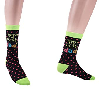 SHATCHI Men's Shatchi Simply The Best Novelty Socks for Father Mother s Day Uncle Auntie Nana Brother Sister Bo, Black and Green, One Size UK