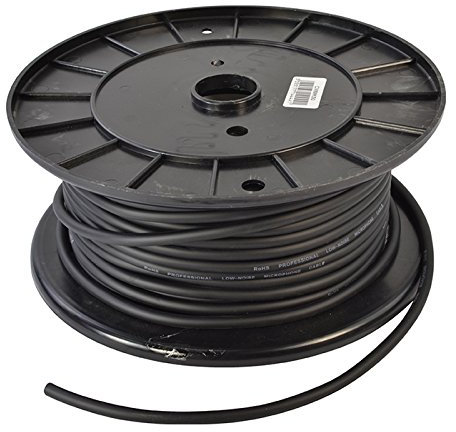 Microphone Cable, Low Noise, Flexible Black, 50m Roll