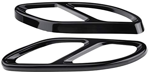 VOBOR Auspuffblenden Abdeckung, 1 Paar Auto Edelstahl Auto Auspuffblende für Benz GLC C E-Klasse C207 Coupe 14-17 (Farbe : Black)