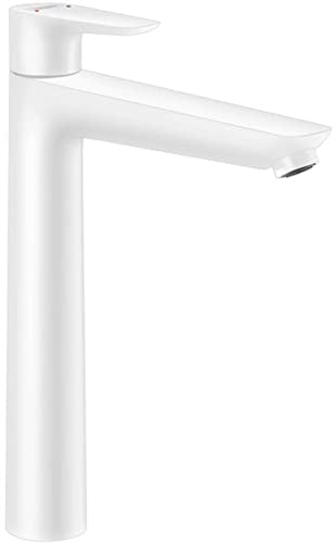 hansgrohe Wasserhahn Talis E (wassersparende Armatur mit hohem Auslauf 240mm, Zugstangen- Ablauf), Mattweiß