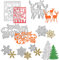 Boao 8 Stück Stanzschablonen für Schneeflocken und Weihnachtsbaum, Metallschablonen für Weihnachten, für Kartenherstellung, Scrapbooking, Basteln