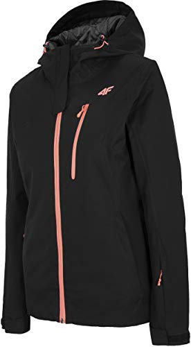 4F Damen Skijacke Heather, Deep Schwarz, XS