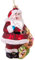 BRUBAKER Weihnachtsmann mit Geschenken - Handbemalte Weihnachtskugel aus Glas - Mundgeblasener Christbaumschmuck Figuren lustig Deko Anhänger Baumkugel - 12.5 cm