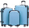 BEIBYE 2045 Zwillingsrollen 3tlg. Reisekoffer Koffer Kofferset Trolleys Hartschale in 14 Farben (Glacial Blue)