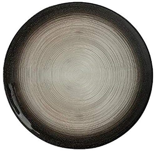 Secret de Gourmet - Lot de 6 Assiettes Plates Jem 28cm Noir & Argent