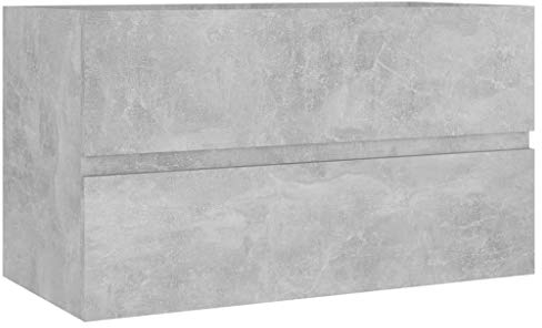 vidaXL Armario para Lavabo Lavamanos Inodoro Aseo Muebles Mobiliario Almacenamiento Estante Robusto Estable Contrachapada Gris Hormigón 80x38,5x45 cm
