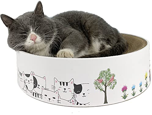 FGXY Rascador de Cartón para Gatos, Alfombras Rascadoras para Gatos, Reciclar El Rascador Corrugado, Redonda Fuerte y Robusto Rascador para Gatos de Corrugado Cartón (Tabla Redonda de Agarre de Gato)