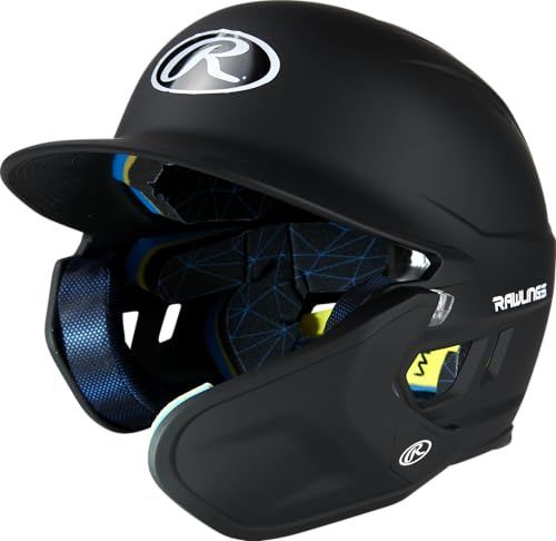 Rawlings | MACH ADJUST Batting Helmet with Extension Flap | Right Hand Batter | Junior (6 3/8 - 7 1/8) | Matte Black