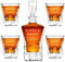 Maverton 950 ml Whiskey Karaffe + 2/4 / 6er Whiskygläser Set mit Gravur - Whisky Dekanter - luxuriöses Design - Kristallglas - für Männer zum Geburtstag - Pfeile