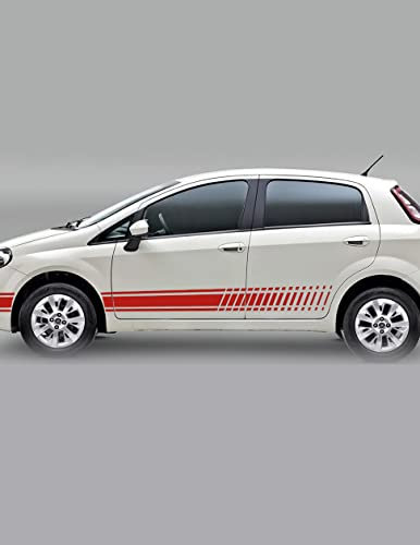 Fasce strisce laterali ADESIVO fiancate grande per auto ROSSO