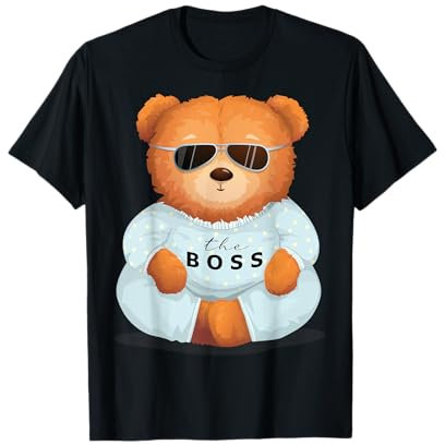 Cooler Teddybär mit Sonnenbrille Teddy Lover, The Boss, Bossy T-Shirt