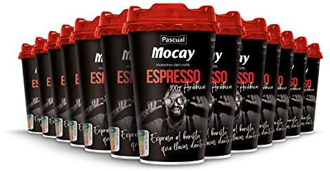 Mocay – Café Frío Listo para Tomar - Pack de Vasos de Café Espresso Listo para Beber – 20 Vasos x 200 ml