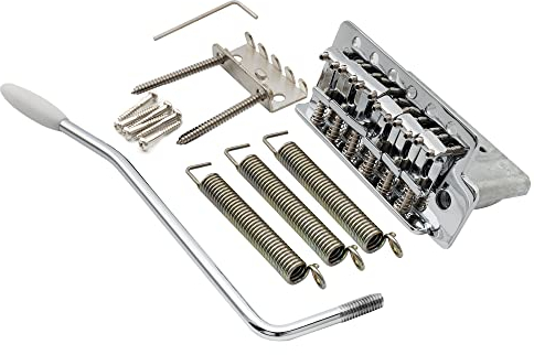 Musiclily Pro 52,5mm Vintage Ponte Tremolo 6 Viti 36mm Blocco Corto per Chitarra Elettrica tipo Squier Strat, Cromato