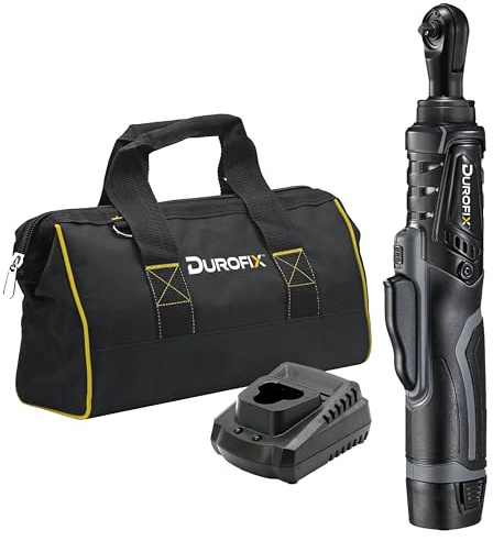 Durofix RW1210-2PG G12 Brushless Electric 1/4” Cordless Ratchet Wrench Set Power Tool Kit | Tool Set Includes 12V (10.8V) Lithium-Ion G12 Battery Pack, Plus Charger & Canvas Bag