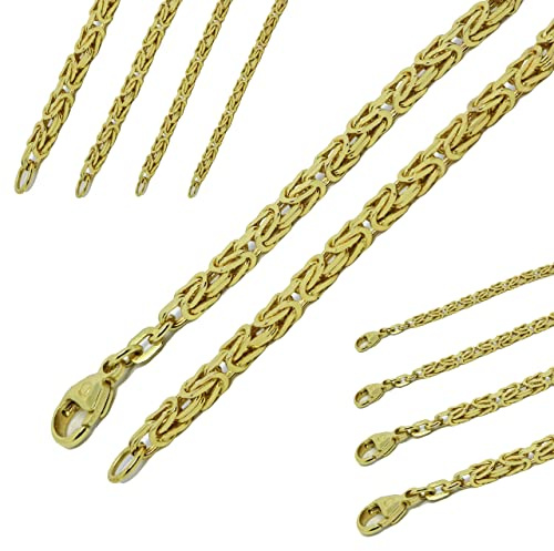 G & J Königskette Collier 585 14Karat 1,8-3,2mm 45-65cm massiv Gelbgold Halskette hochwertiges Collier Made in Germany
