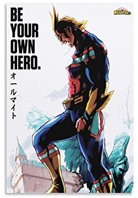 Anime-Poster mit Aufschrift All Might Be Your Own, dekoratives Gemälde, Leinwand, Wandkunst, Wohnzimmer, Poster, Schlafzimmer, Gemälde, 40 x 60 cm