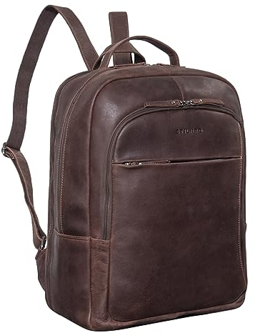 STILORD 'Florin' XXL Business Rucksack Leder Herren Groß und Breit 17 Zoll Laptoprucksack Vintage Backpack Damen Büro Office Reise Rucksack mit vielen Fächern Echtleder, Farbe:torres - braun